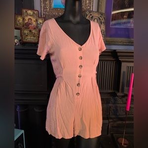 Pink Button Down Romper